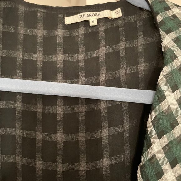 Tularosa Mila Green Plaid Ruffle Maxi Wrap Dress Size Small - Picture 6 of 8